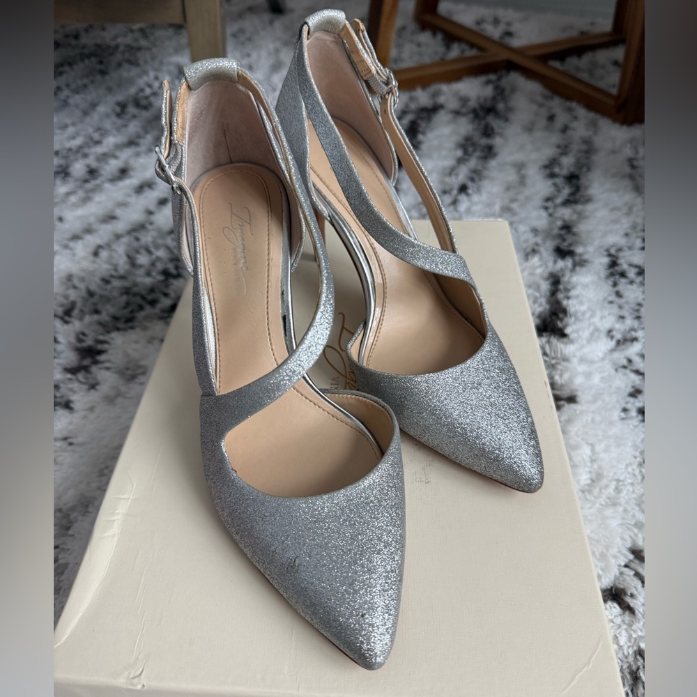 Vince Camuto Silver Glitter Heels